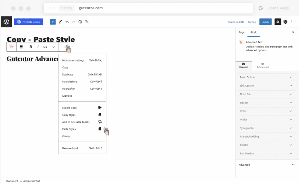 How To Copy And Paste Styles In WordPress Gutenberg