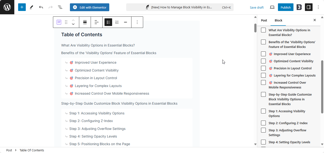 EB Table Of Contents