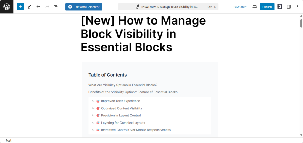 EB Table Of Contents - Essential Blocks