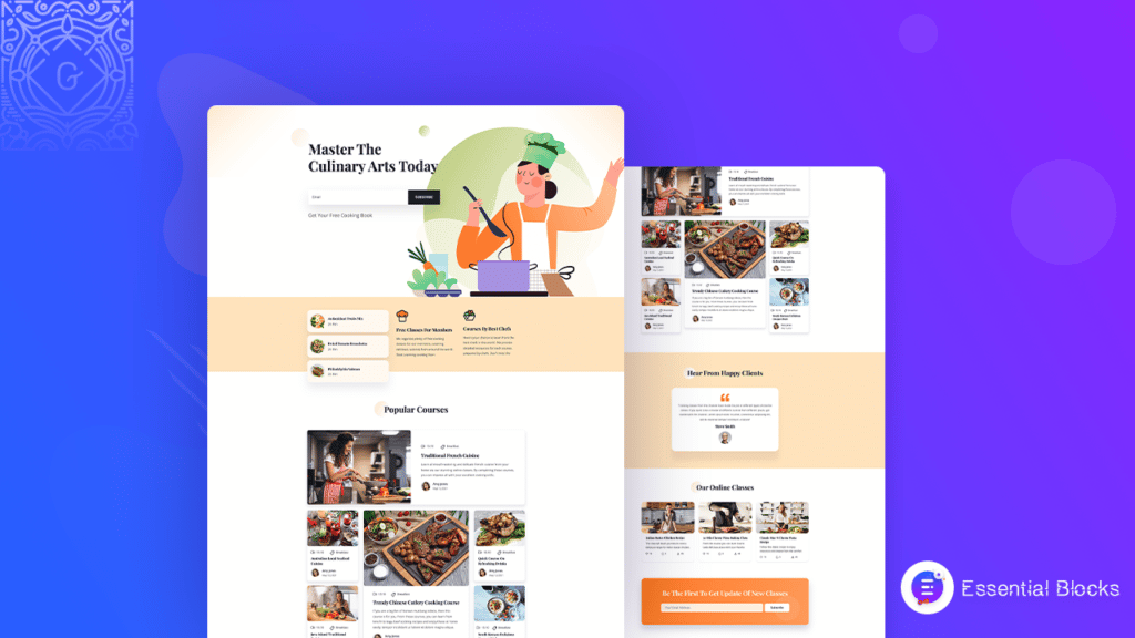 cooking website in wordpress