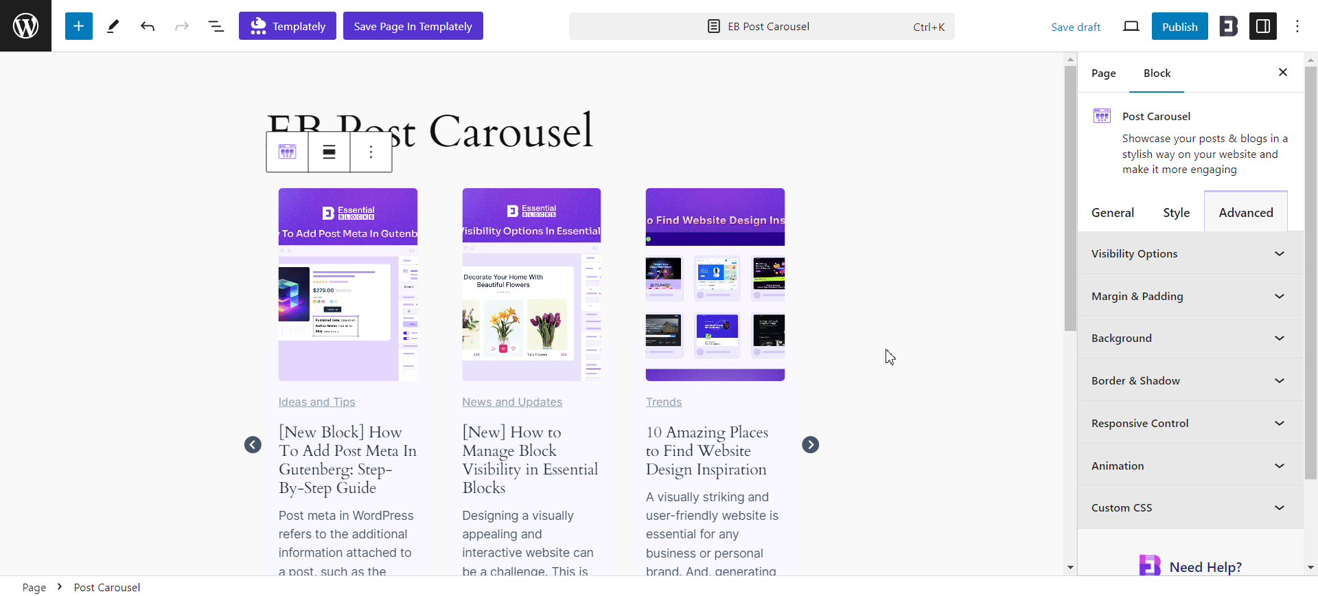 How To Configure Essential Blocks Post Carousel? 11