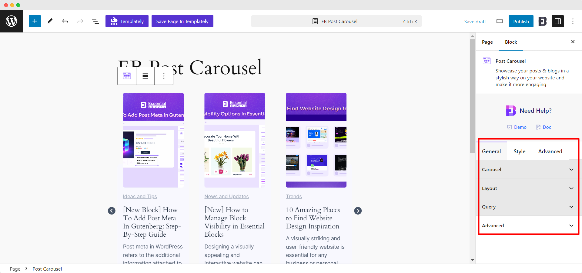 How To Configure Essential Blocks Post Carousel? 4