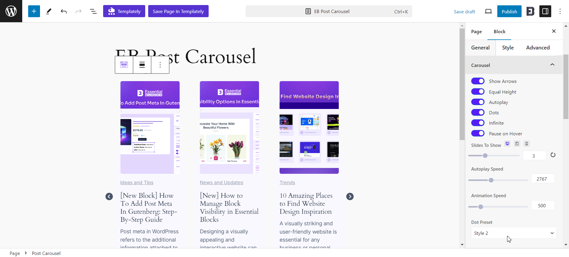 How To Configure Essential Blocks Post Carousel? 5