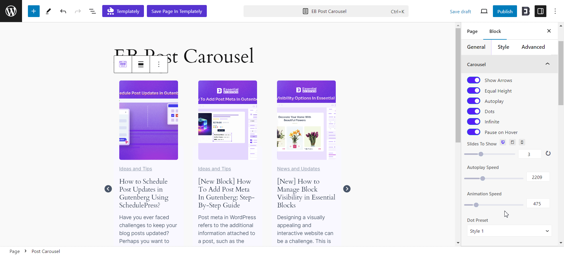 How To Configure Essential Blocks Post Carousel? 7