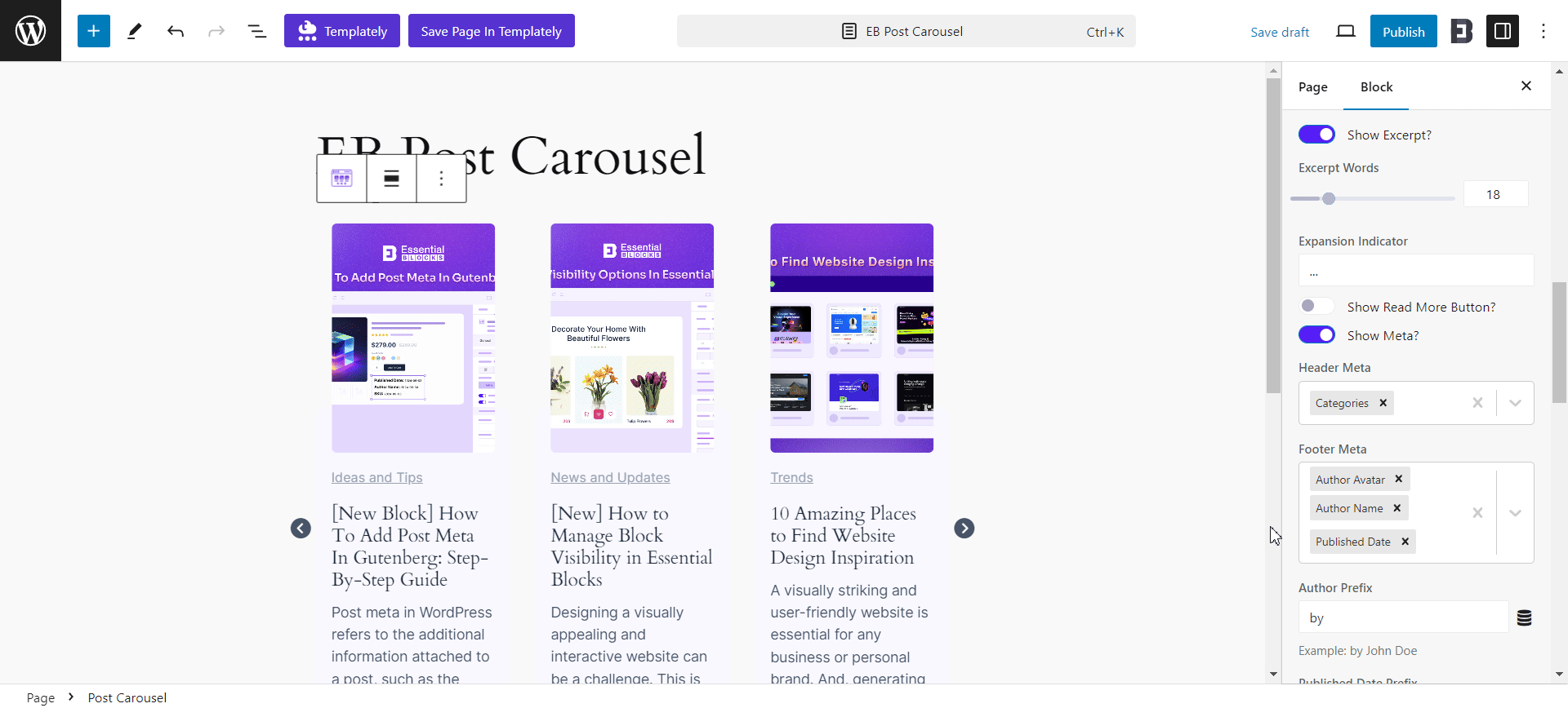 How To Configure Essential Blocks Post Carousel? 8