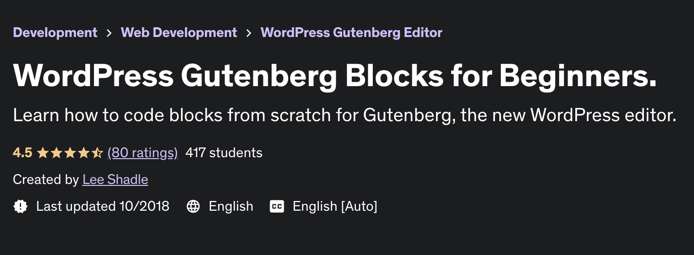 WordPress Gutenberg tutorials