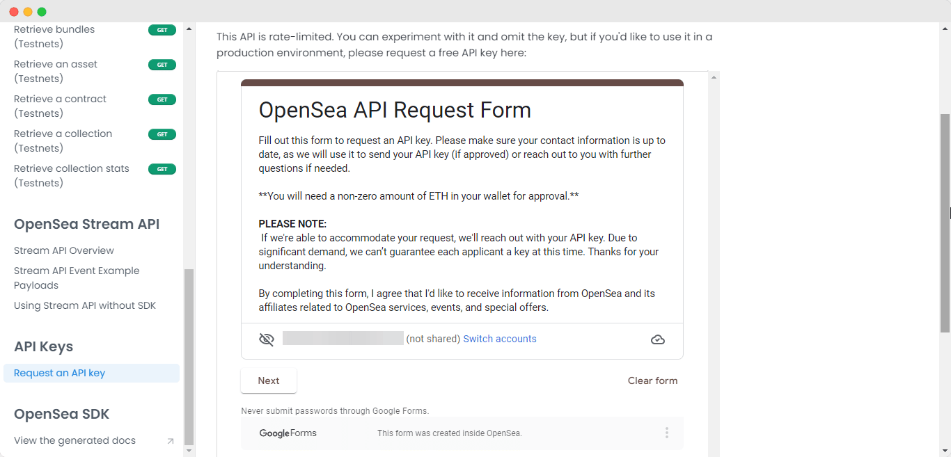 OpenSea NFT API