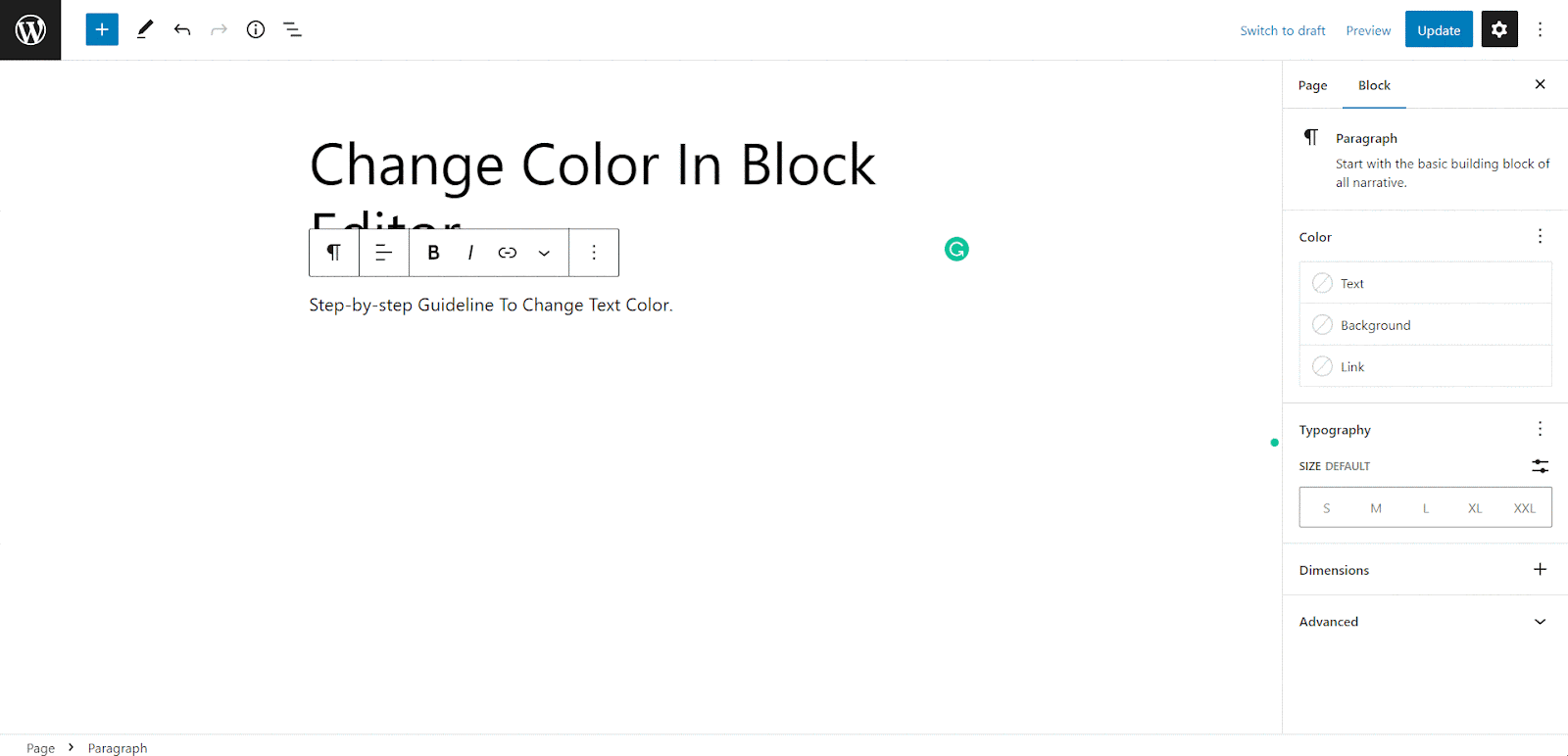 Changing text color being white on white background or black on