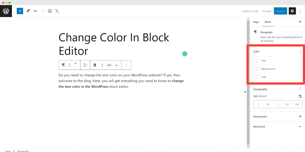 How To Change Text Color In WordPress Block Editor