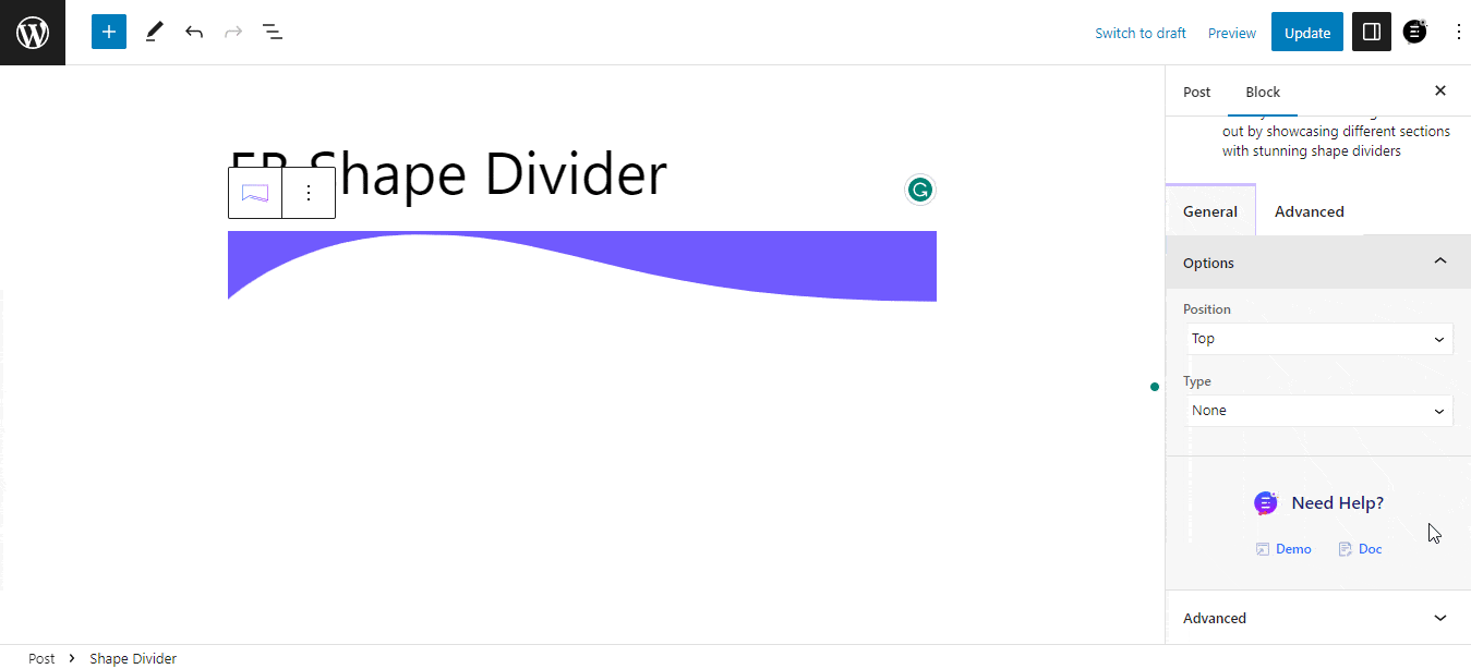 EB Shape Divider