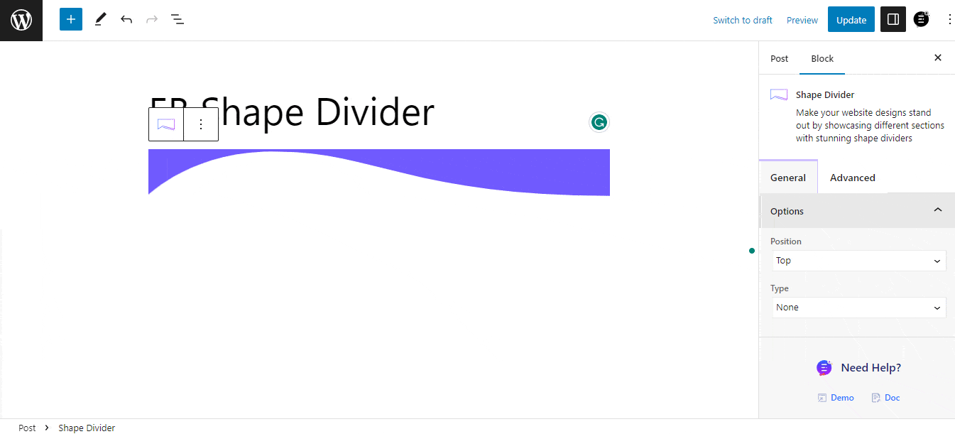 EB Shape Divider