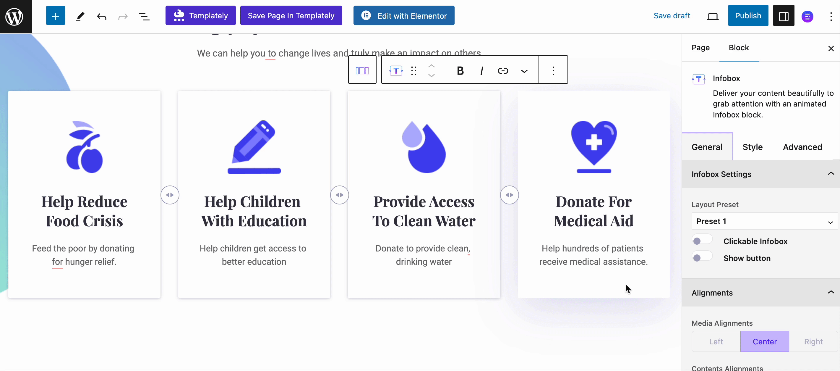 Donation Website In Gutenberg