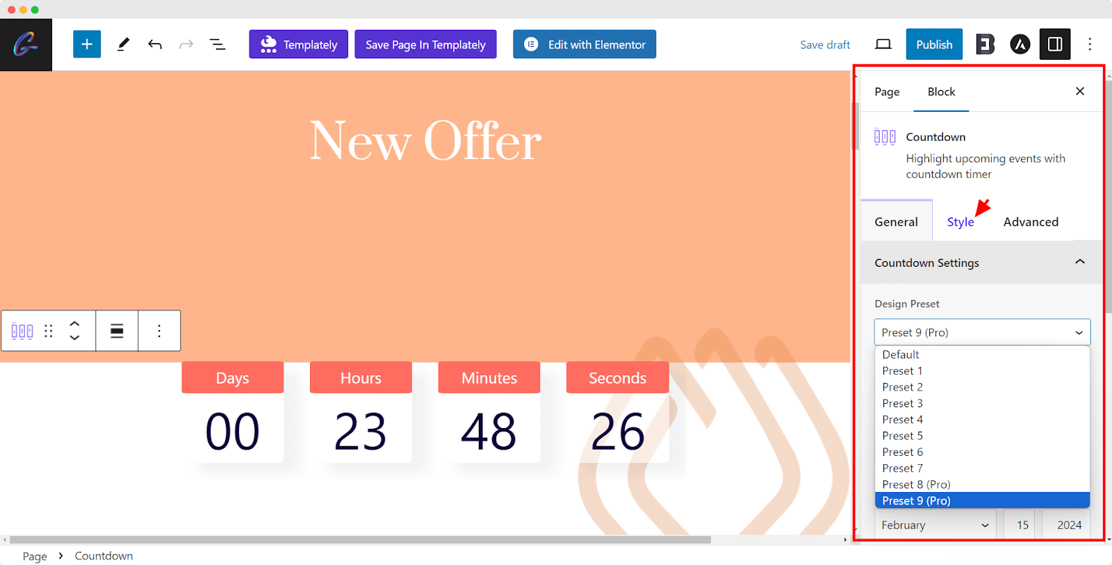 countdown timer in WordPress
