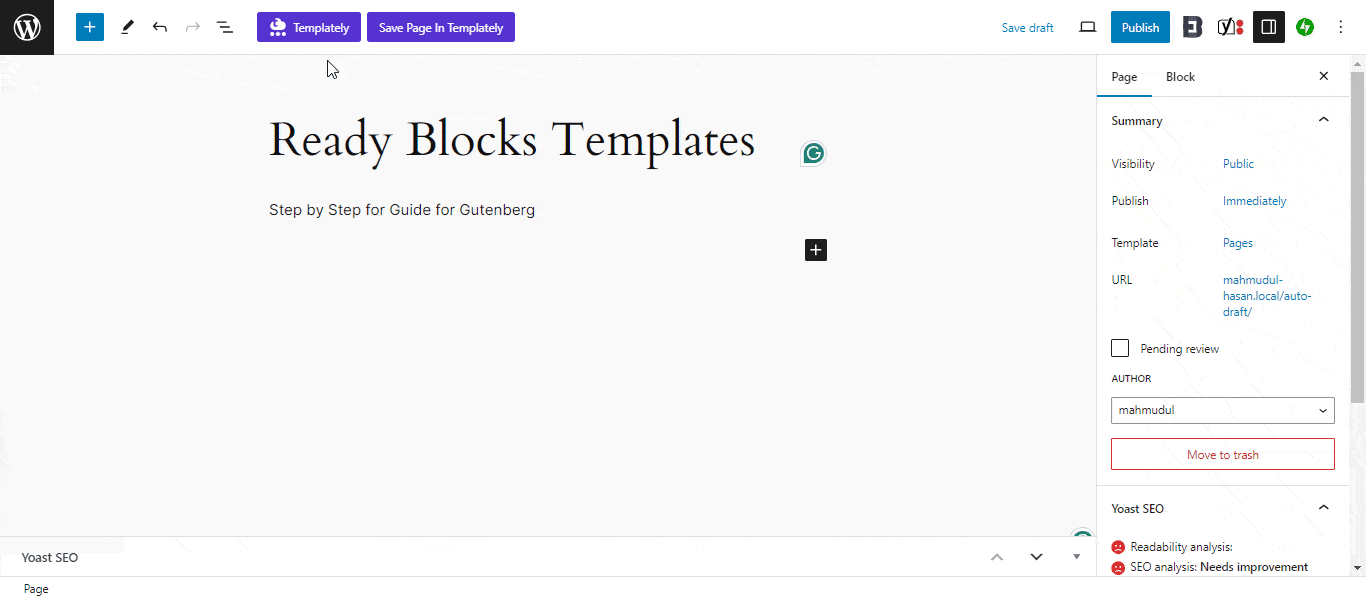 Ready blocks templates