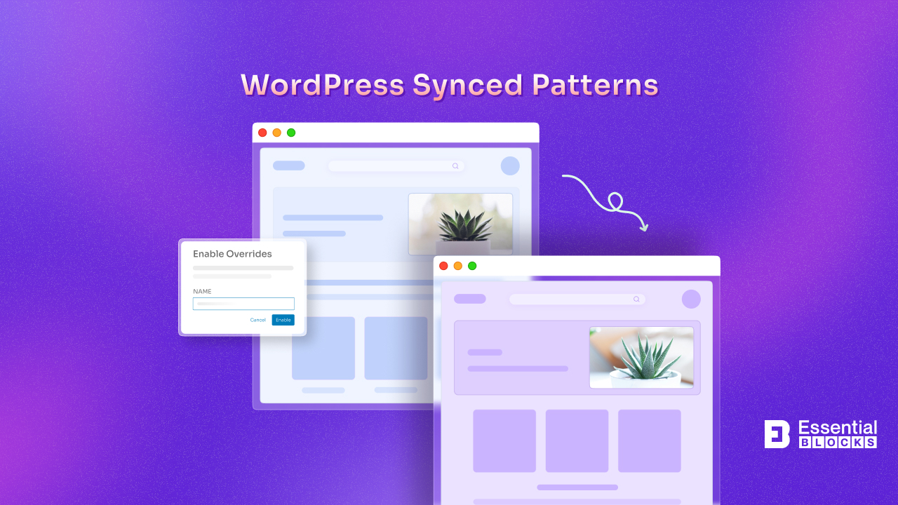 WordPress synced patterns