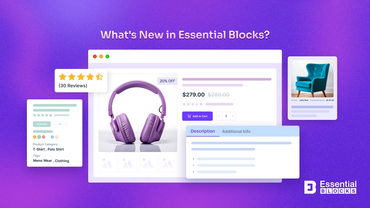 Essential Blocks v5.0 WooCommerce Blocks