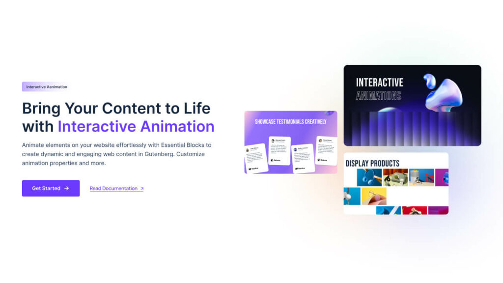Interactive Animation | Essential Gutenberg Blocks for WordPress