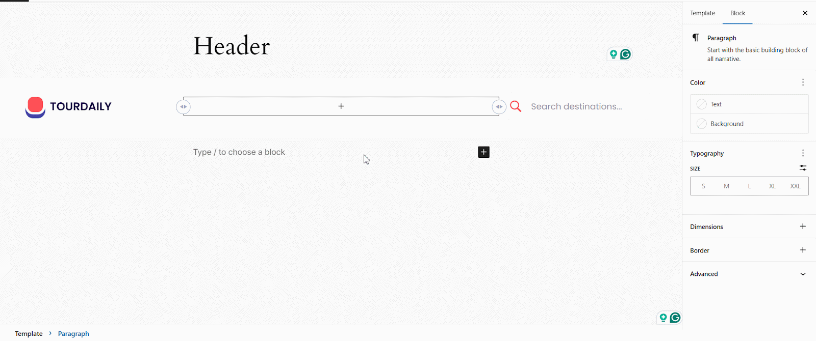 Add Mega Menu Block in the header option