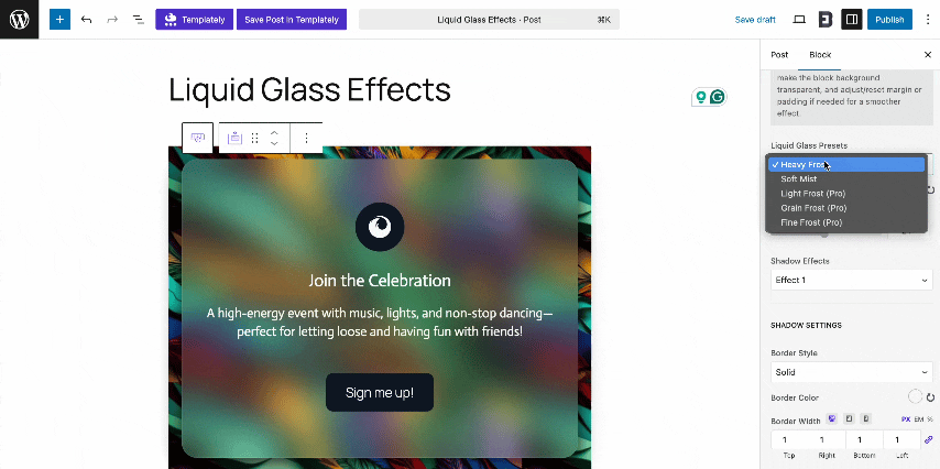 EB Liquid Glass Effects Presets