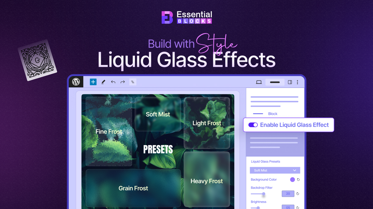 How to Design Your Gutenberg Website with Liquid Glass Effect in Minutes