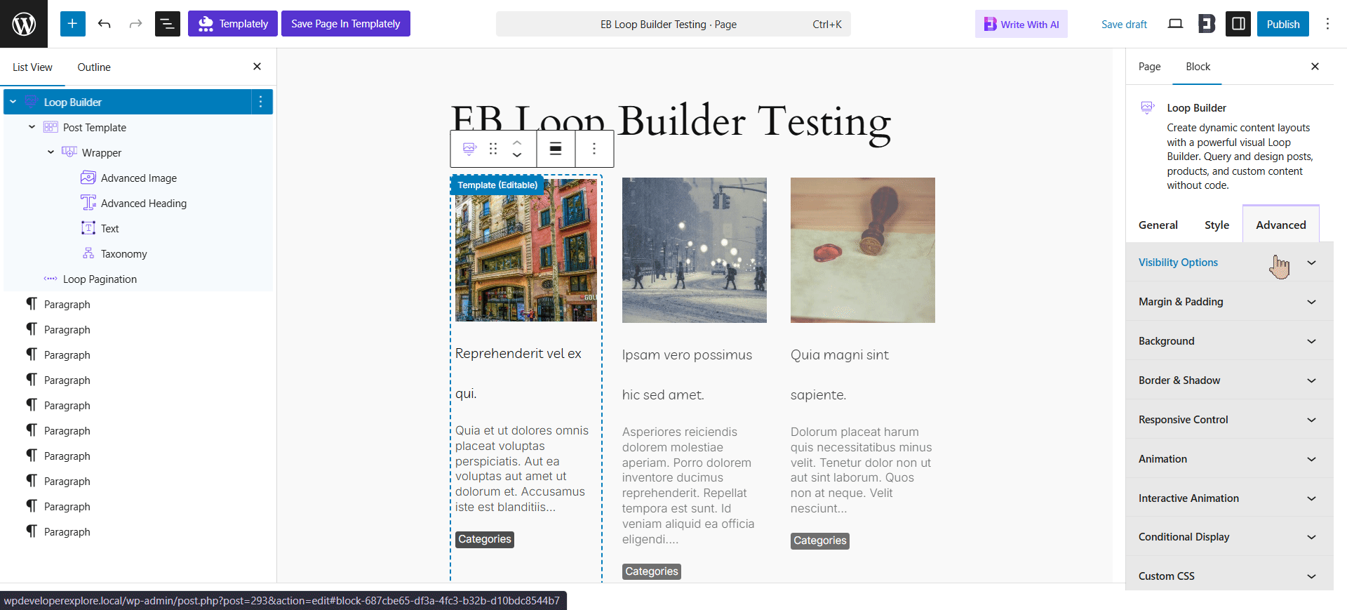 Loop Builder in Essential Blocks