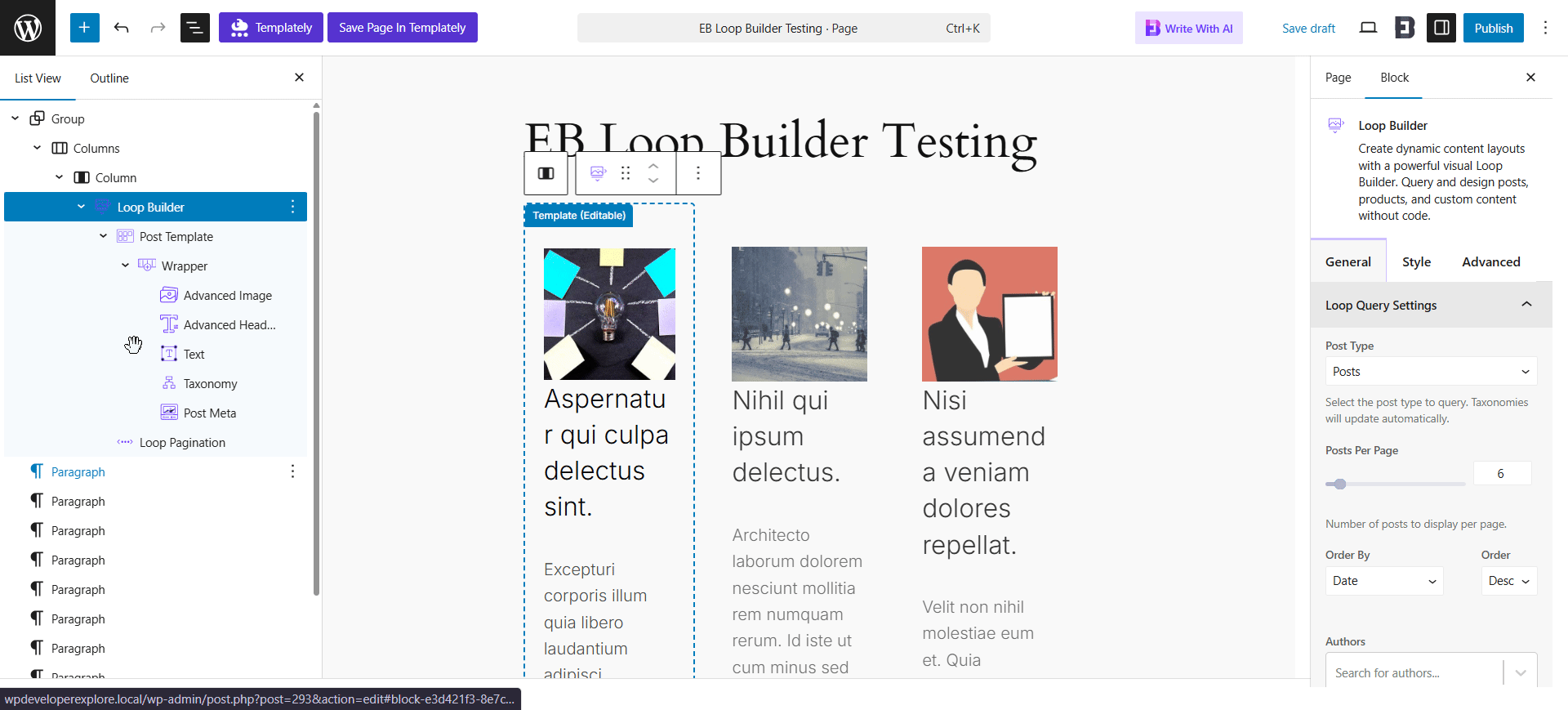 Loop Builder in Essential Blocks