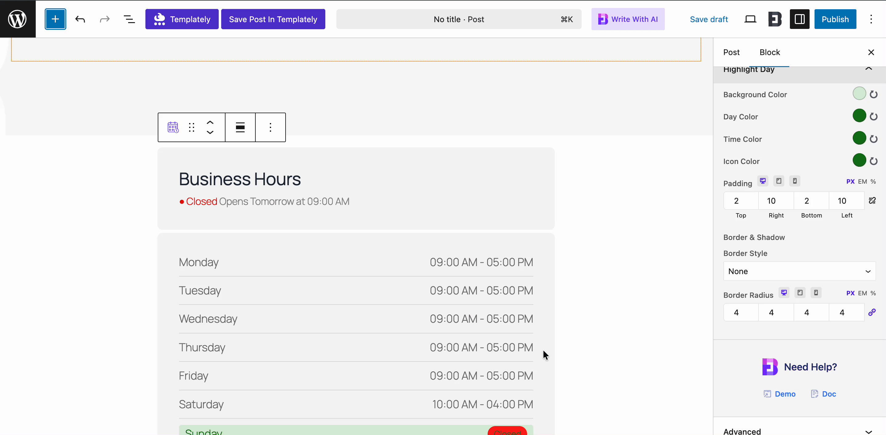 Customize & Style the block