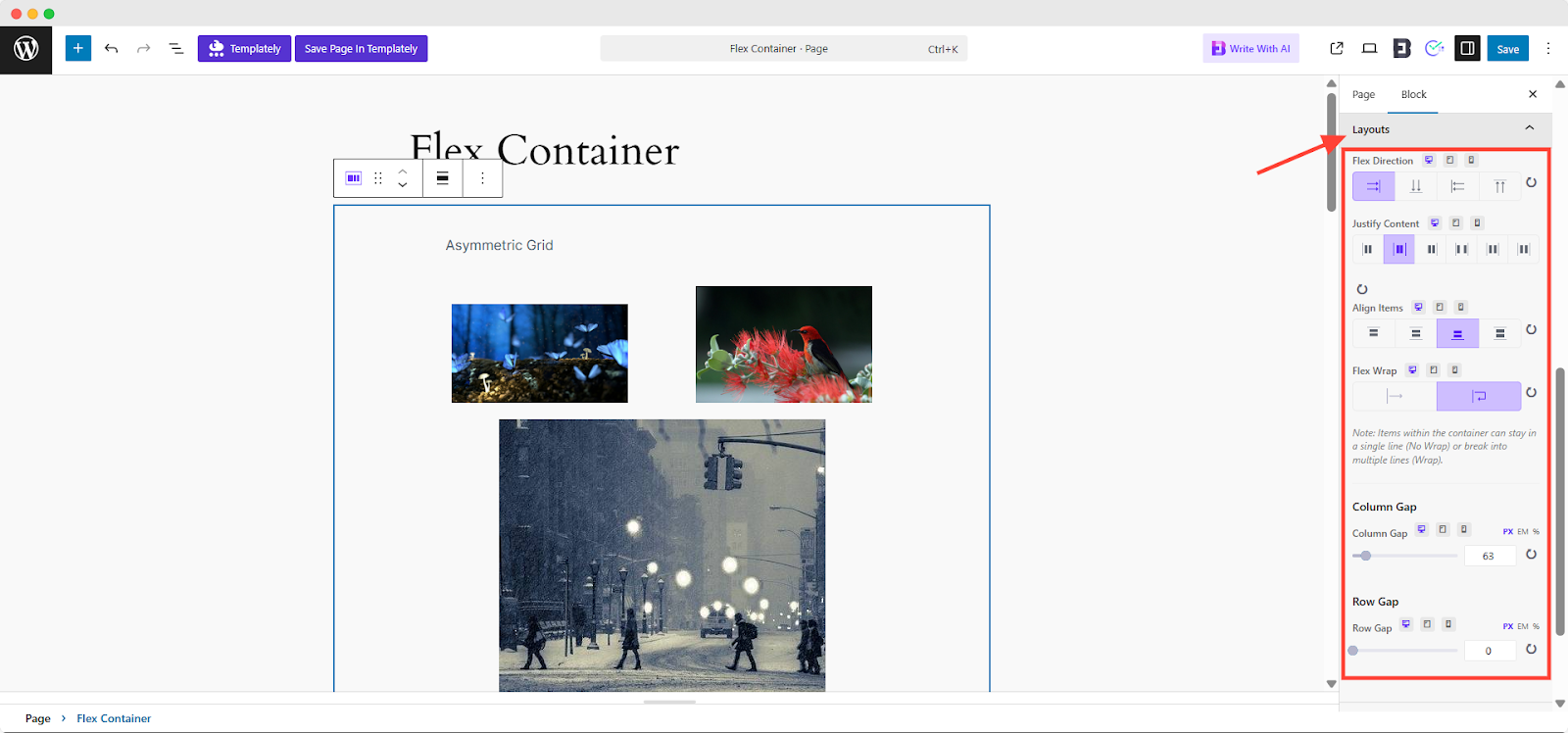 EB Flex Container 5 Layout Settings- Flex Container