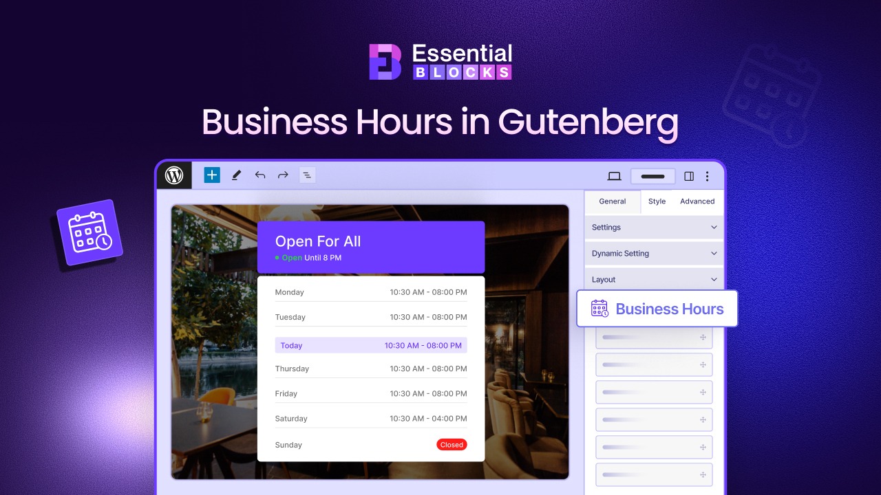 How to Show Opening And Closing Hours in Gutenberg Website 4 How to Show Opening And Closing Hours in Gutenberg Website