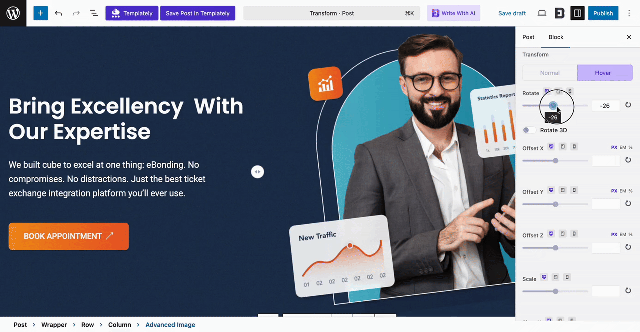 Transform in Hover Effect