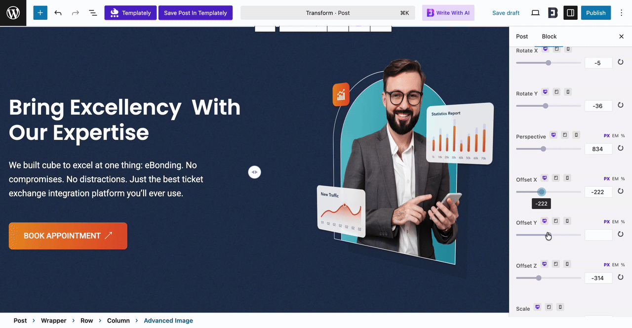 Offset in EB Transform