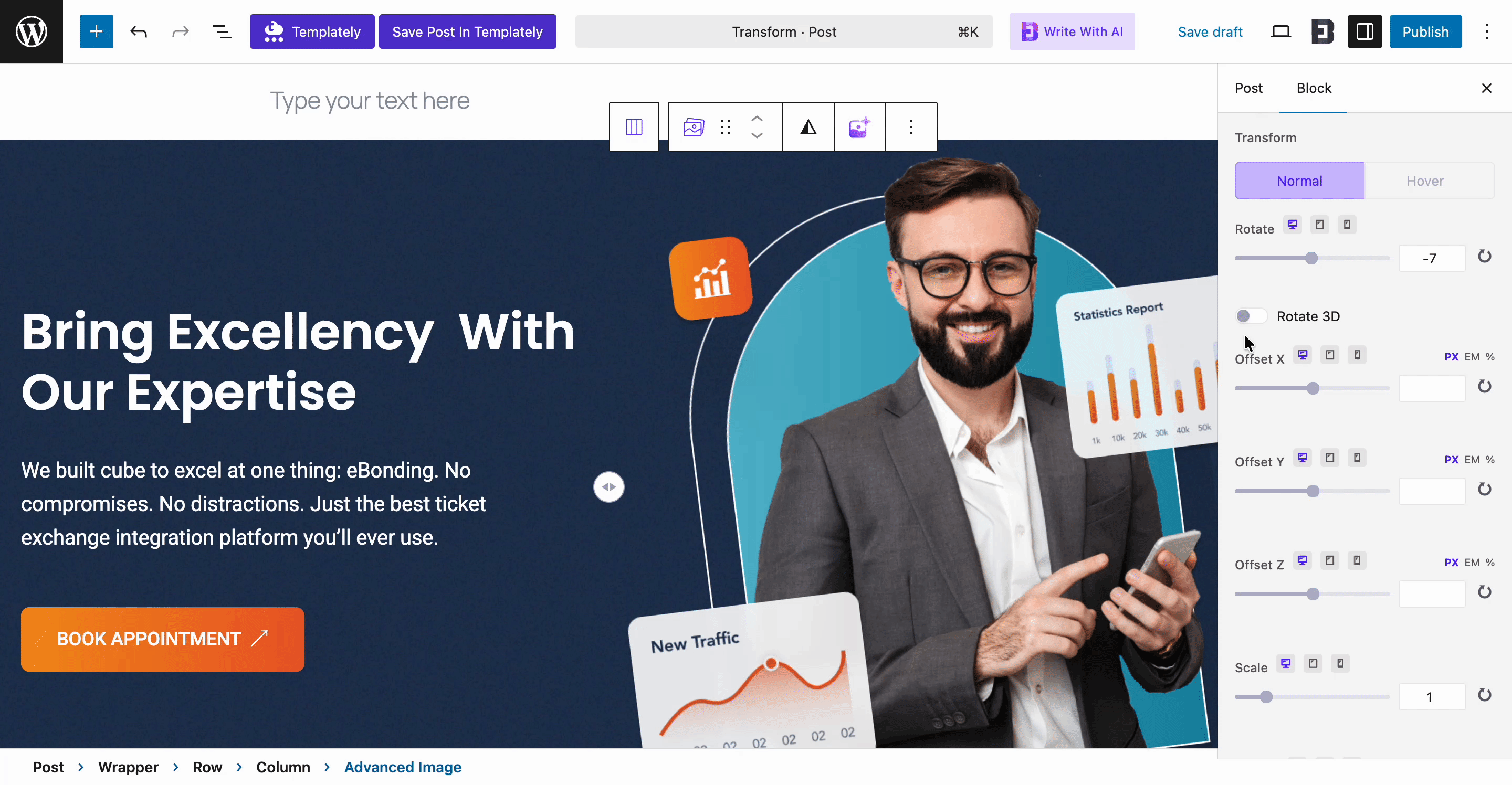 Rotate 3D in EB Transform