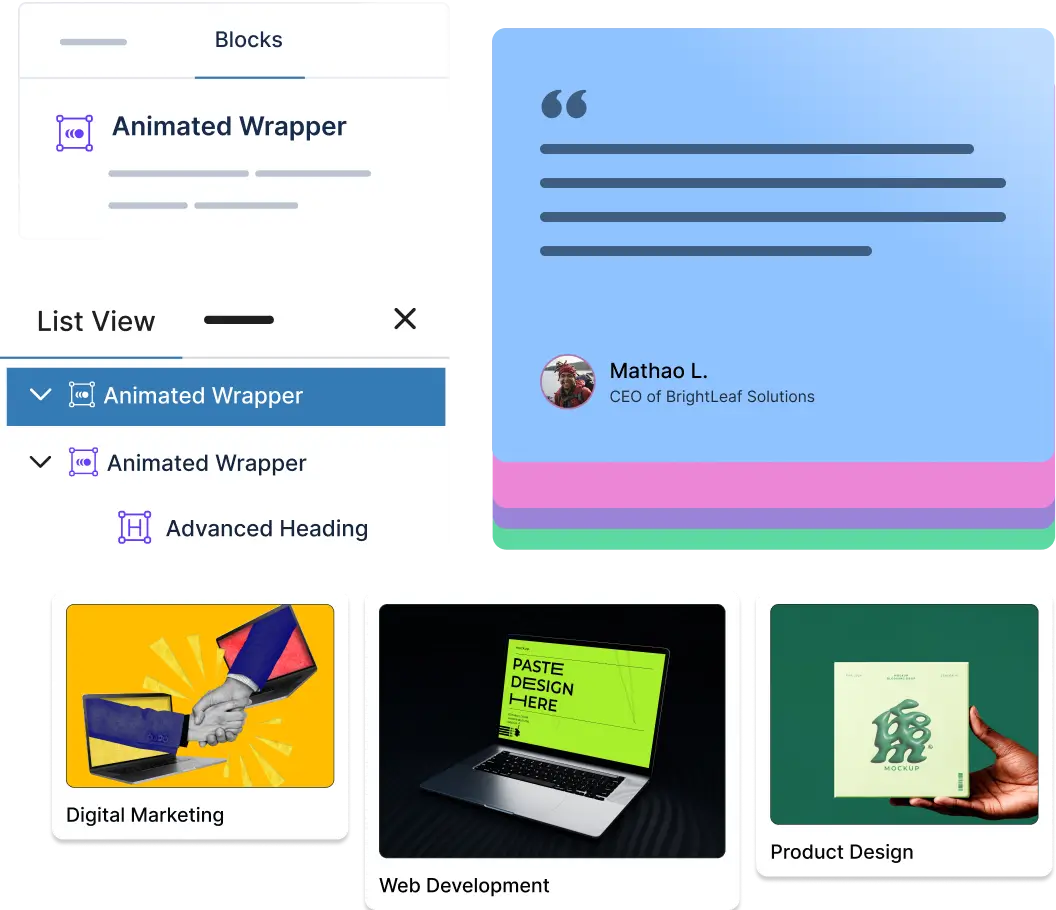 Animated Wrapper block of Essential Blocks