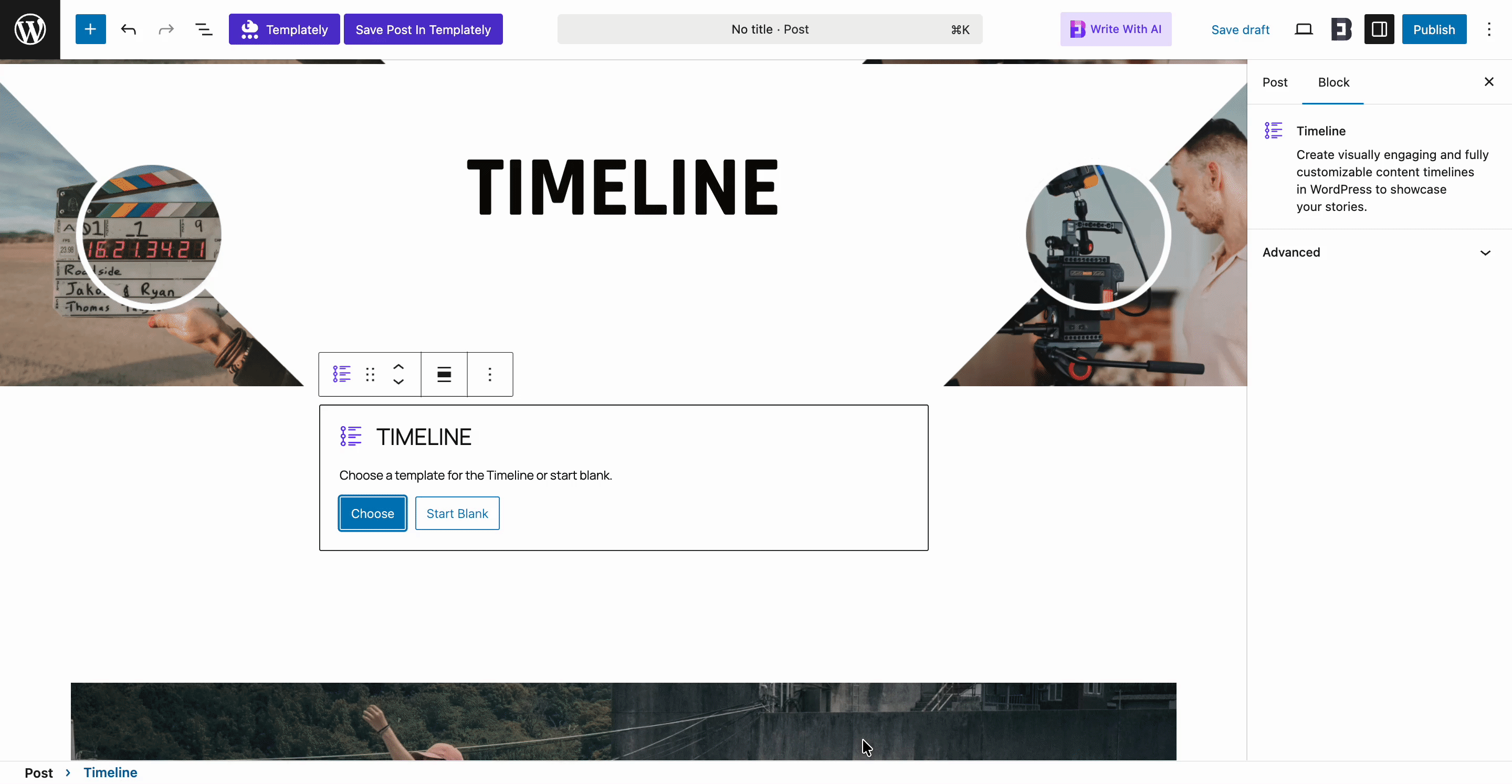 EB Timeline 3 Select timeline preset