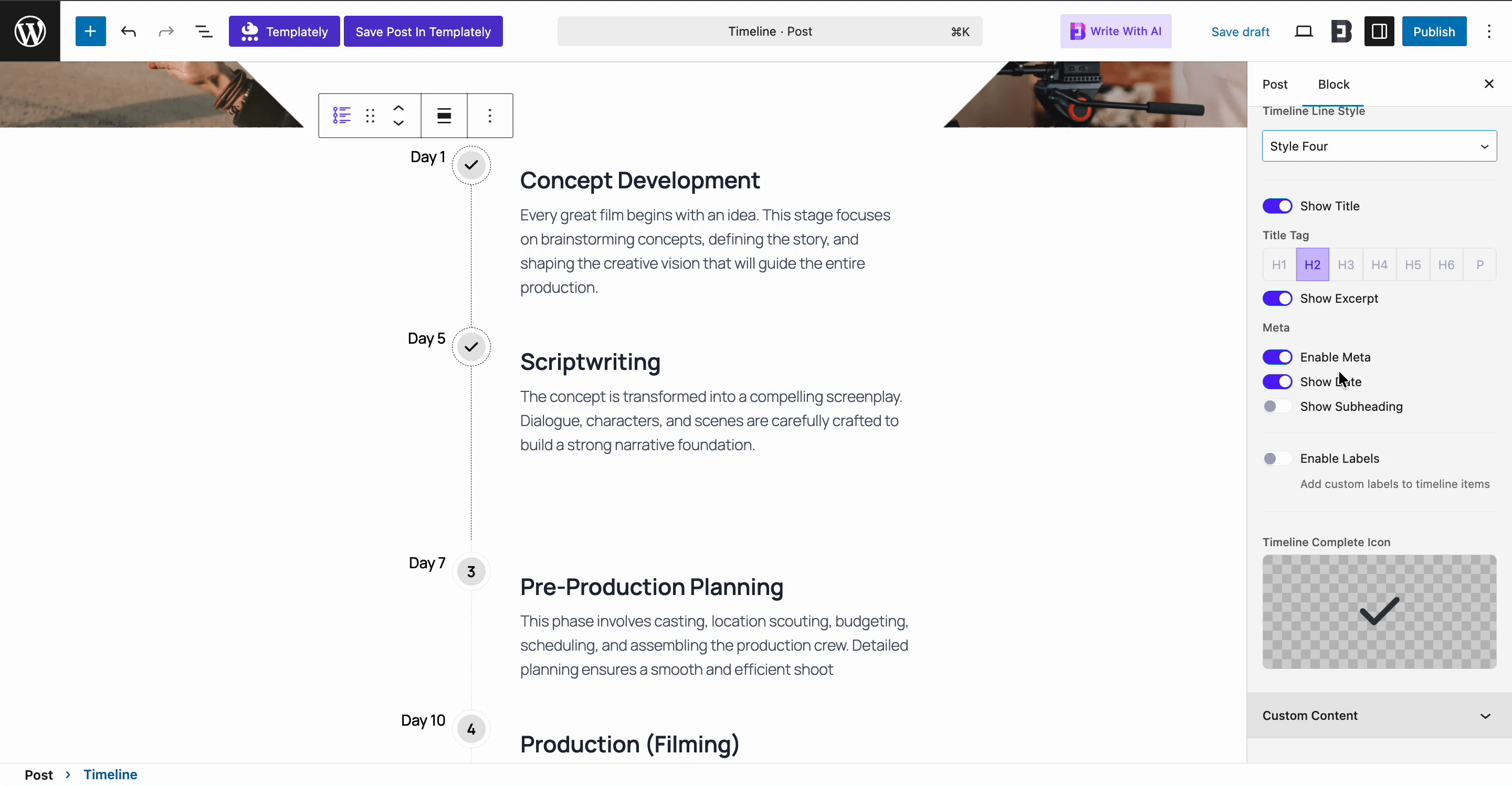 EB Timeline 5 Change Meta in Timeline
