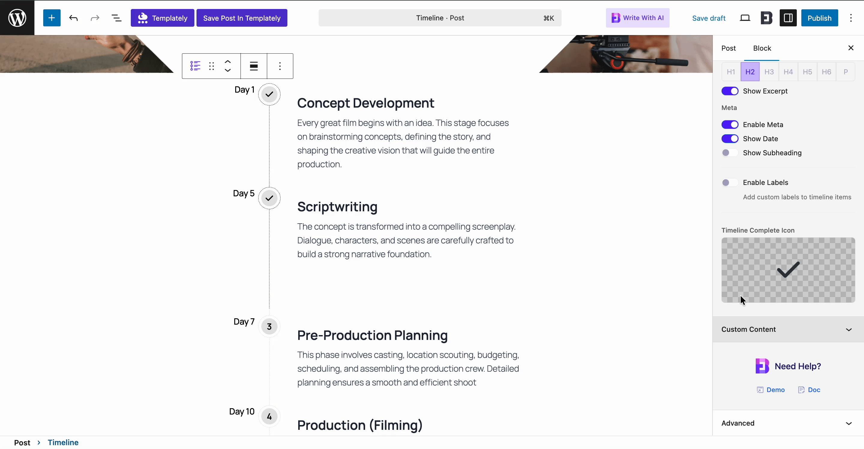 EB Timeline 6 Change Timeline icon