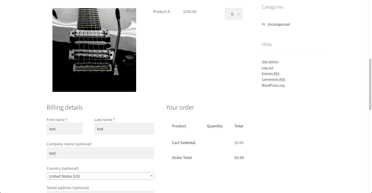 woocommerce checkout