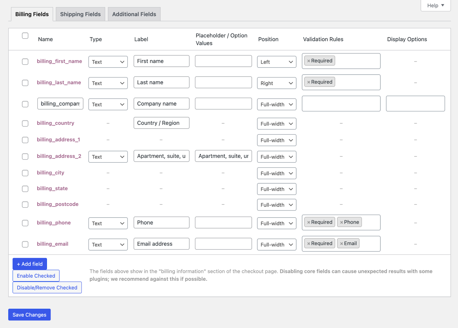 woocommerce checkout