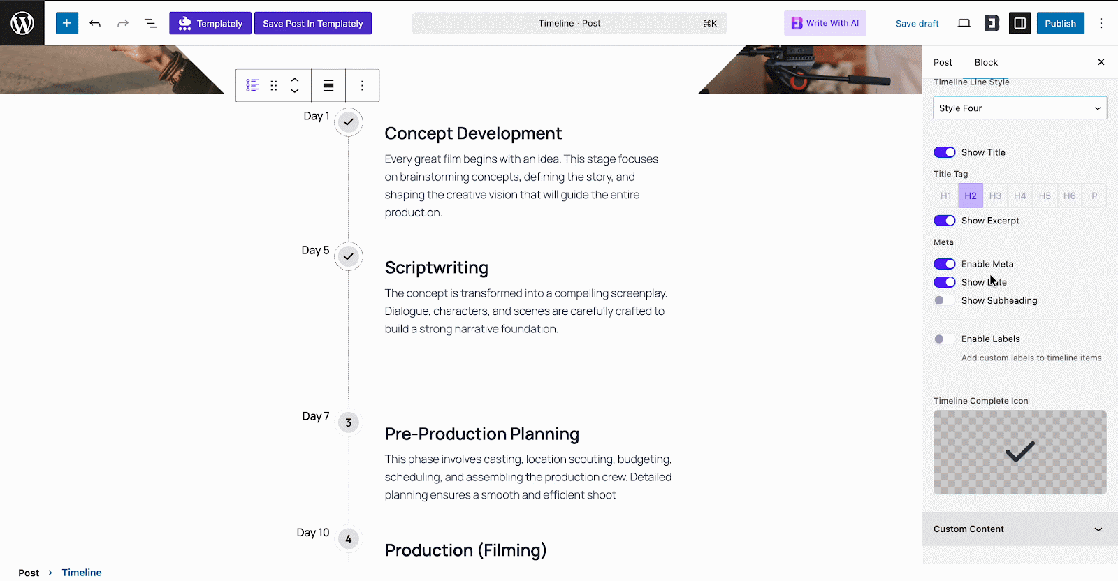 How to Configure Timeline Block in Gutenberg (Step-by-Step Guide) 6 How to Configure Timeline Block in Gutenberg (Step-by-Step Guide)