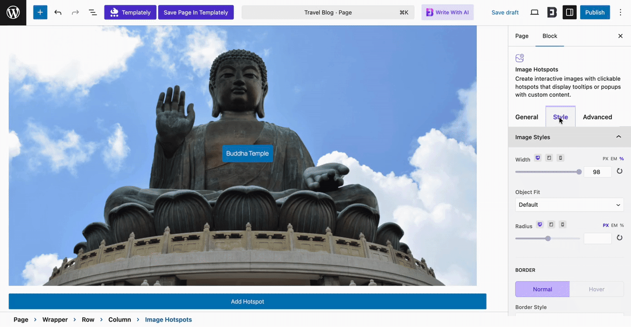 How to Add an Image Hotspot Block on a Gutenberg Website 6 Image Hotspot Styling
