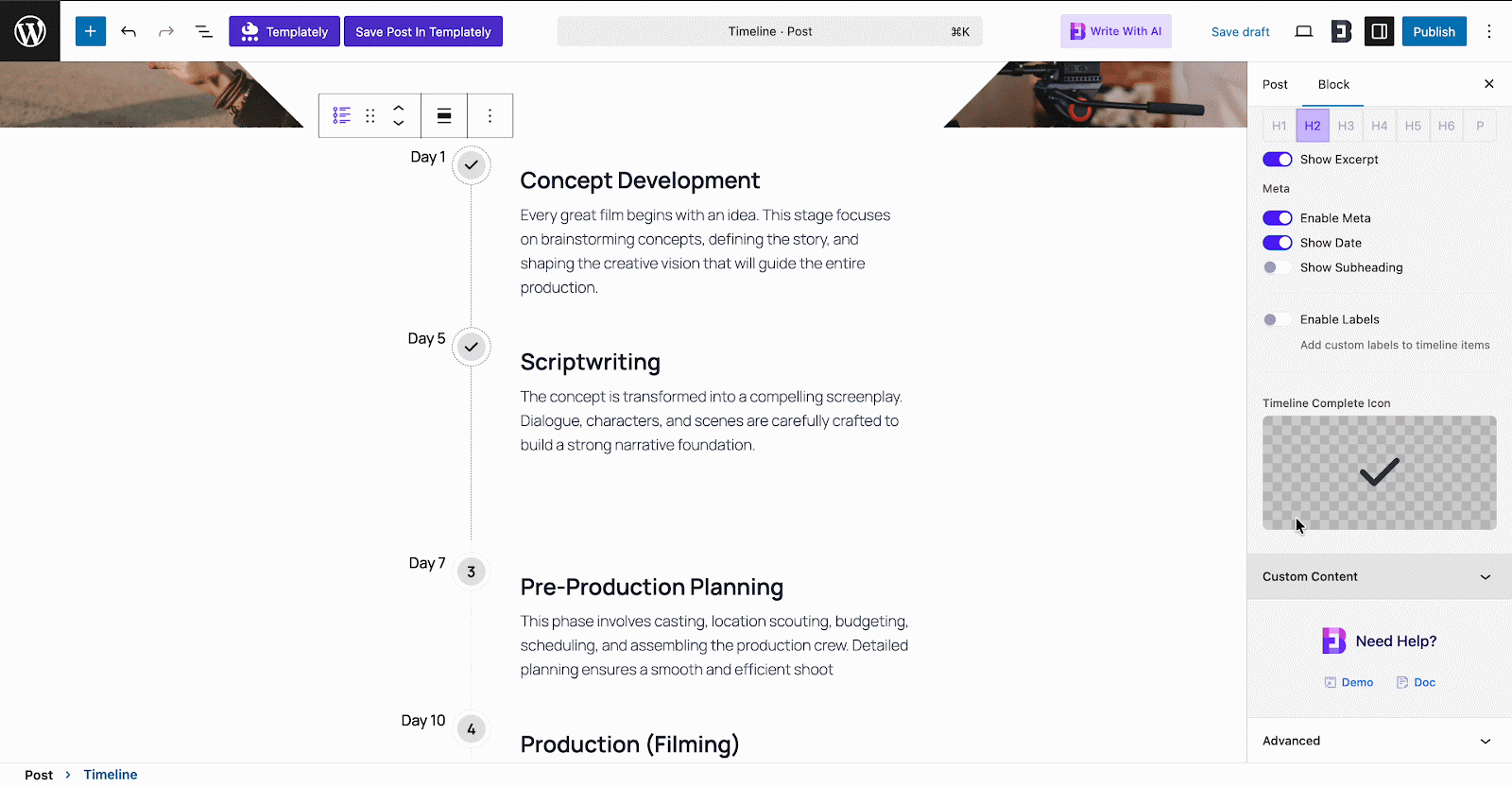 How to Configure Timeline Block in Gutenberg (Step-by-Step Guide) 7 How to Configure Timeline Block in Gutenberg (Step-by-Step Guide)