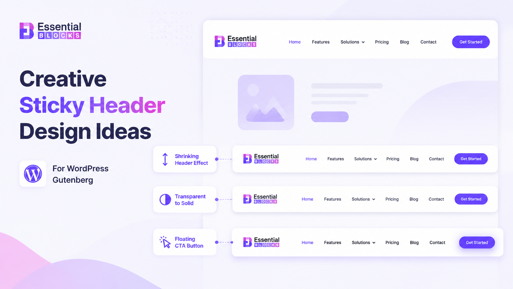 5 Creative Ways to Add a Website Header Menu in WordPress 6 Shrinking Header Effect, Transparent to Solid, Floating CTA Button