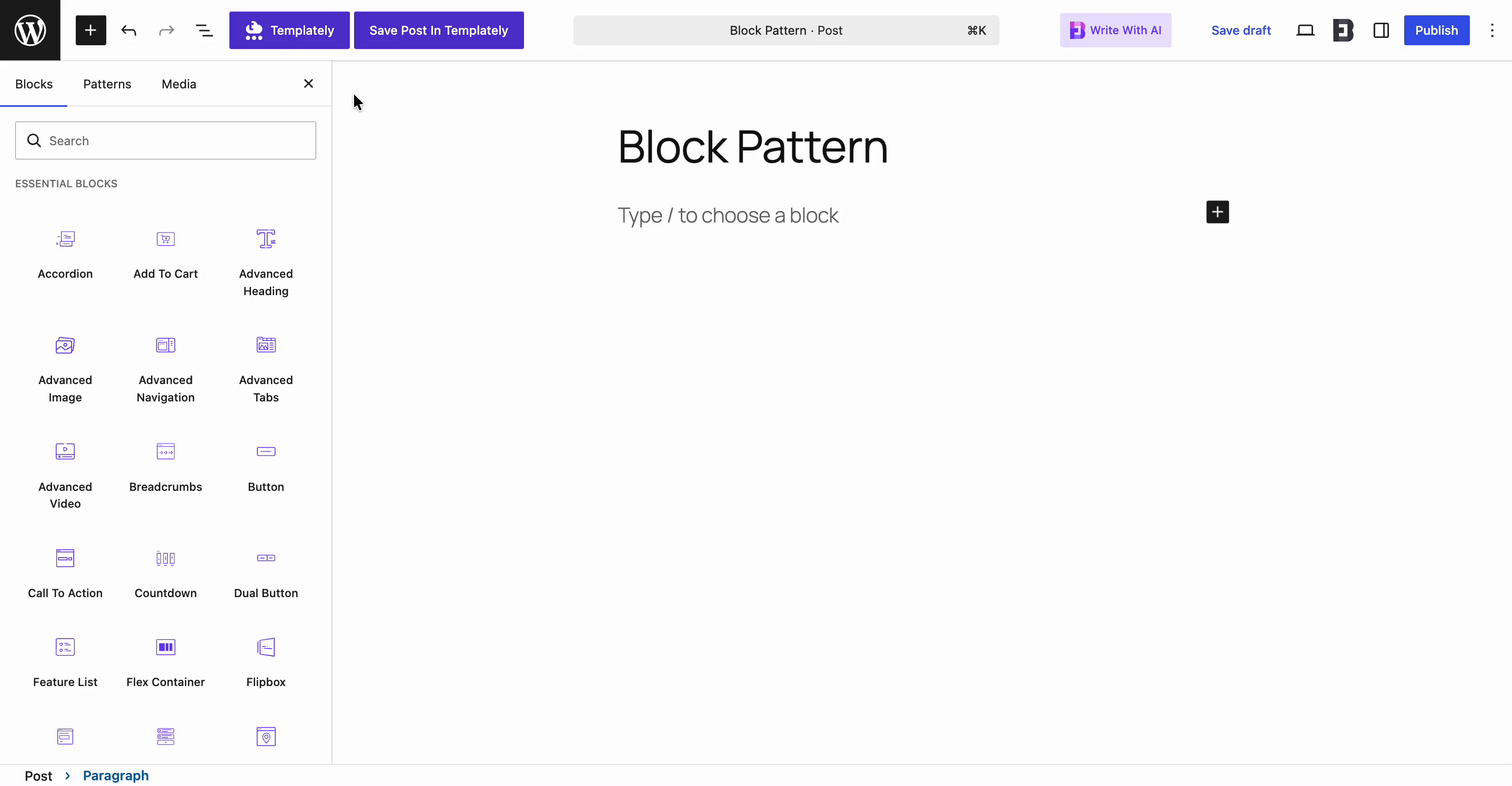 How to Configure Block Pattern in Essential Blocks 2 Block Patterns