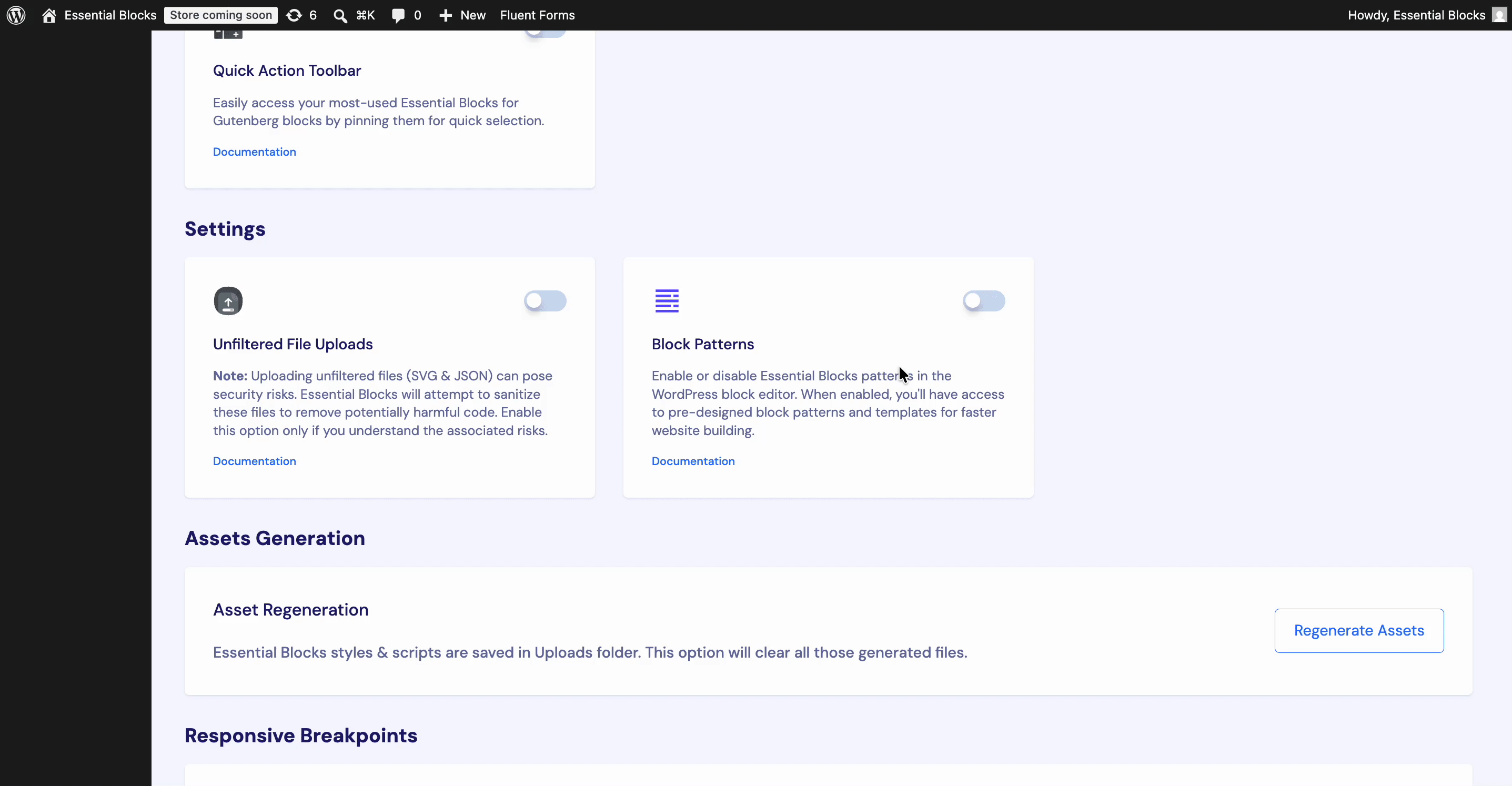 How to Configure Block Pattern in Essential Blocks 4 Block Patterns disable