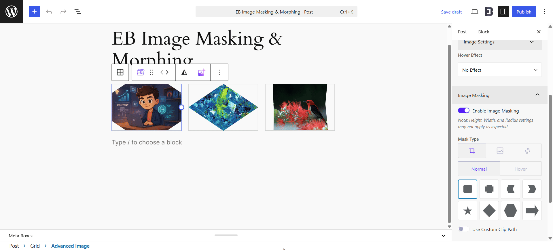 How to Create Image Masking & Morphing Effects in Gutenberg 5 Multiple Morphing Animation Styles