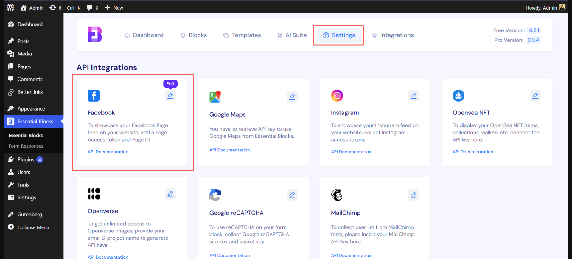 EB Facebook Feed 17 API Integrations