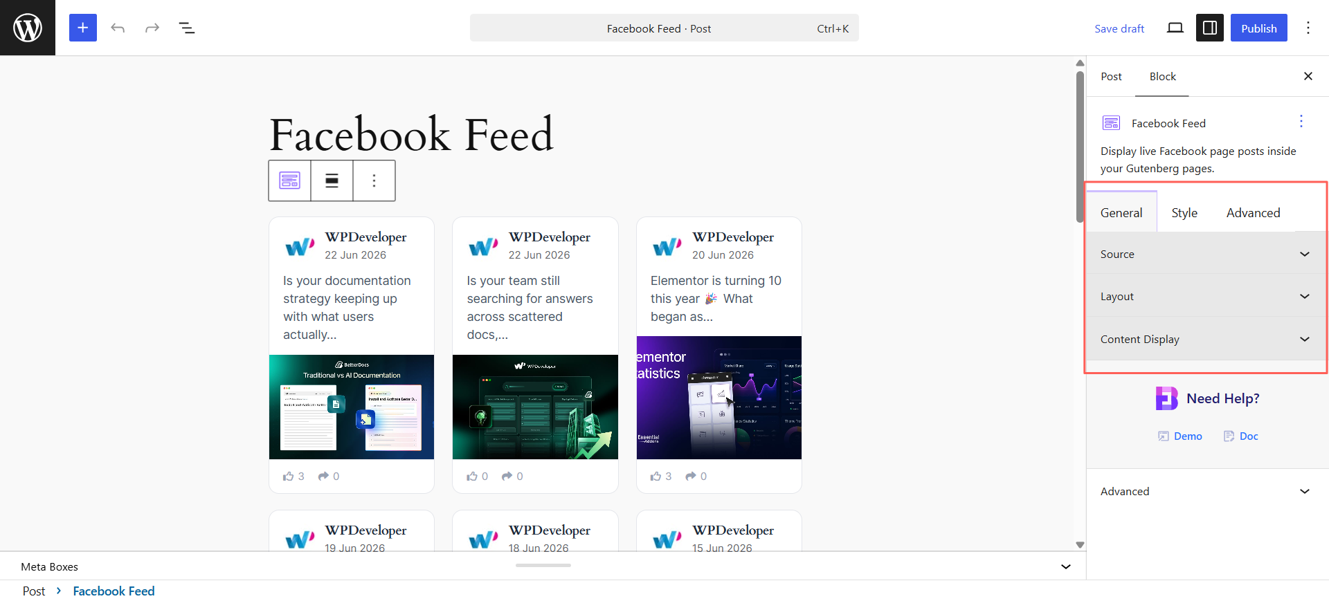EB Facebook Feed 20 Customize Facebook Feed