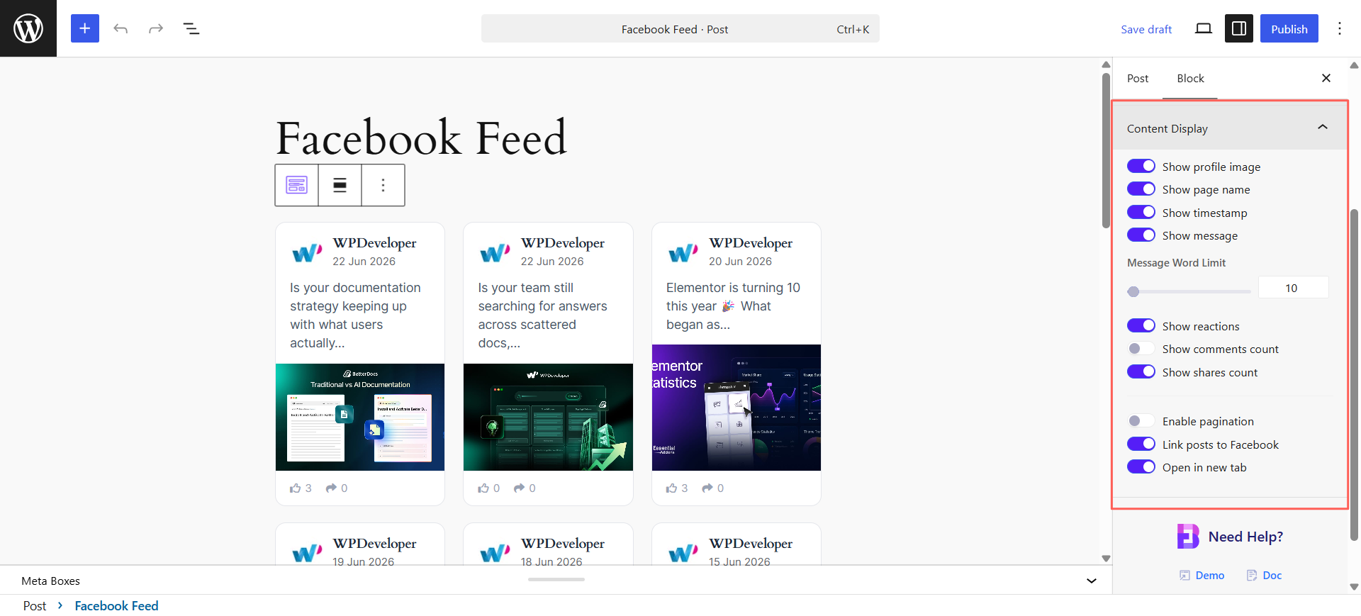 EB Facebook Feed 23 Content Display