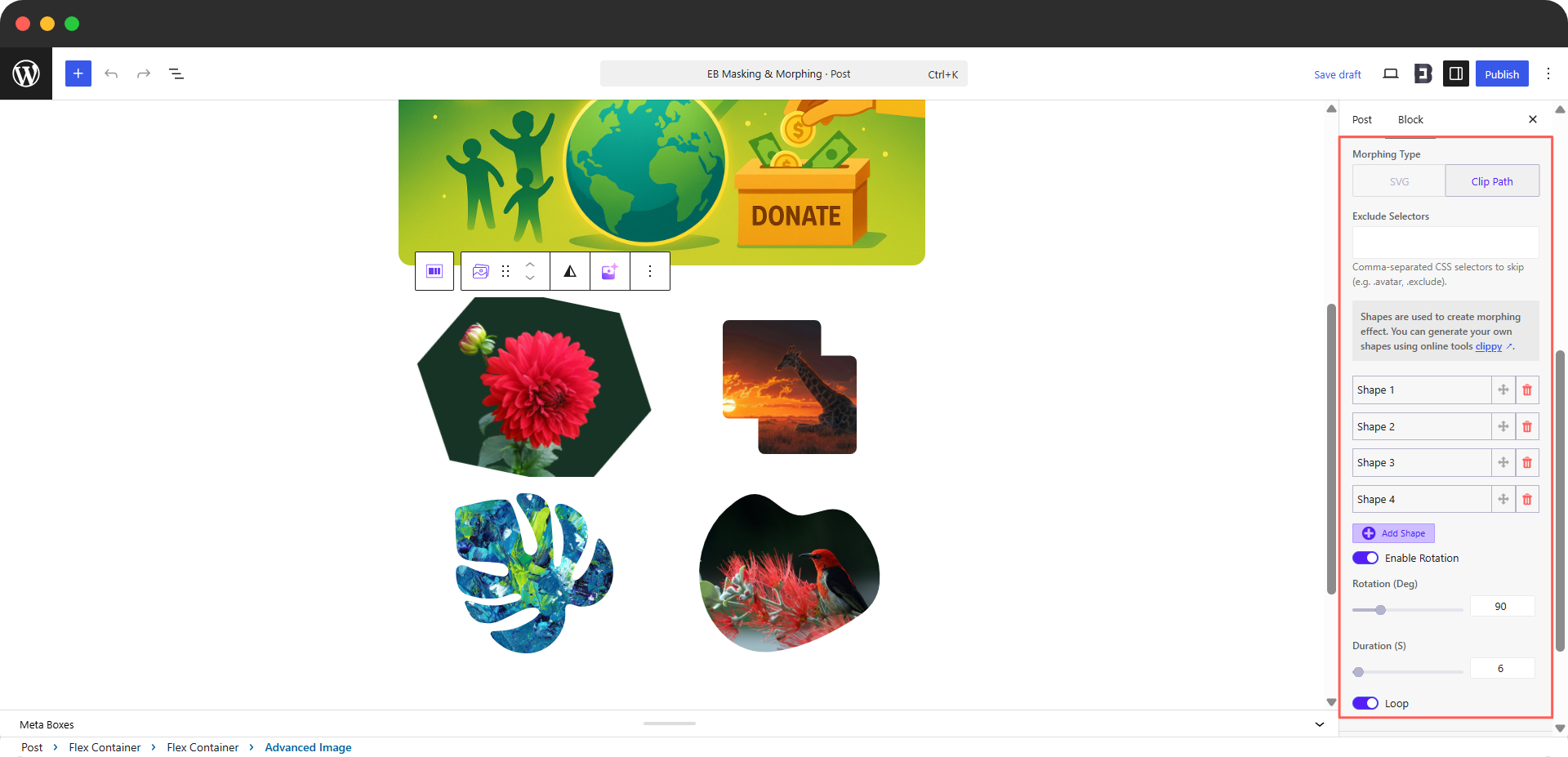 EB Image Masking And Morphing 11 Configure Clip Path Morphing