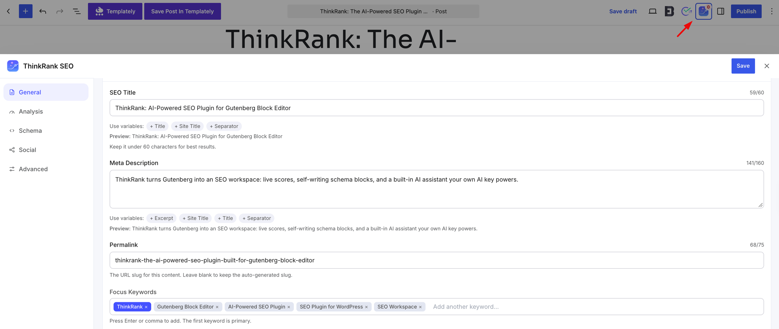 ThinkRank: The AI-Powered SEO Plugin Built for Gutenberg Block Editor